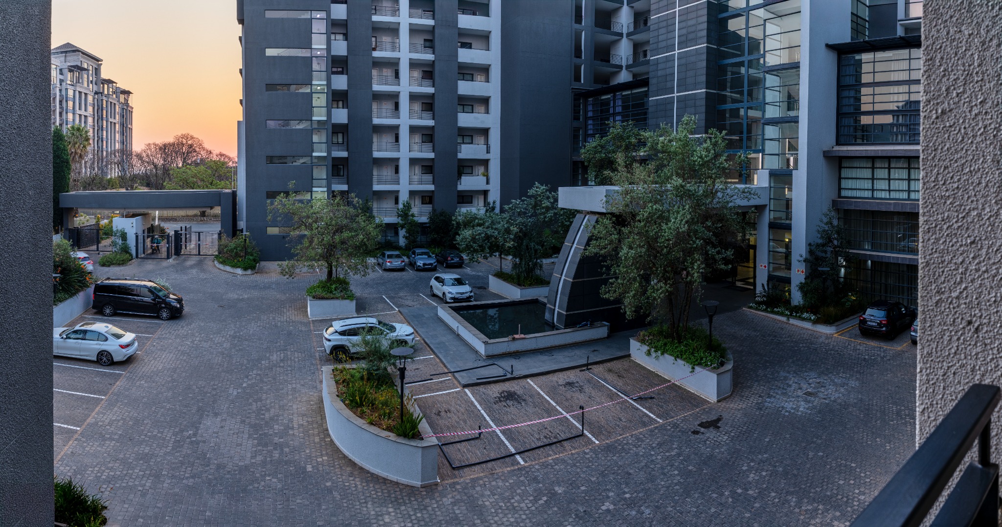 Secure landscaped arrival court